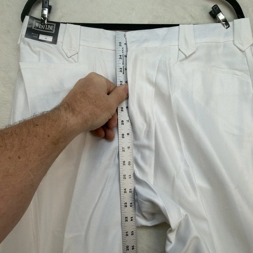 White Western Suit Mens Wedding Jacket‎ Pants Set 44R 36 Rockabilly Vintage